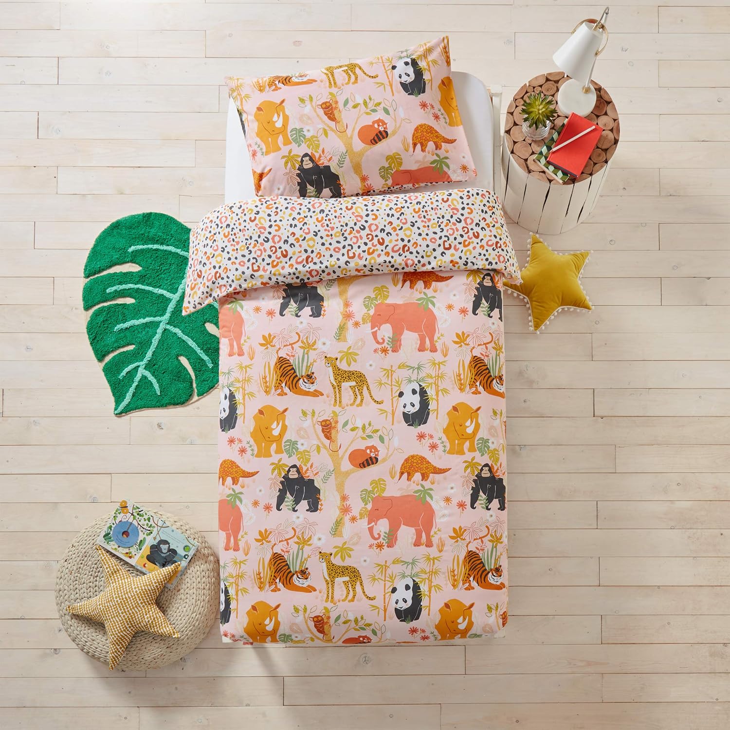 Little Furn Childrens/Kids Endangered Safari Duvet Set (Toddler) (Pink)