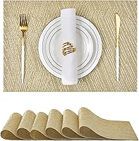 Vista 83 de Leetaltree - Manteles individuales, resistentes al calor, antideslizantes, para mesa de comedor, lavables, duraderos, tejido de PVC