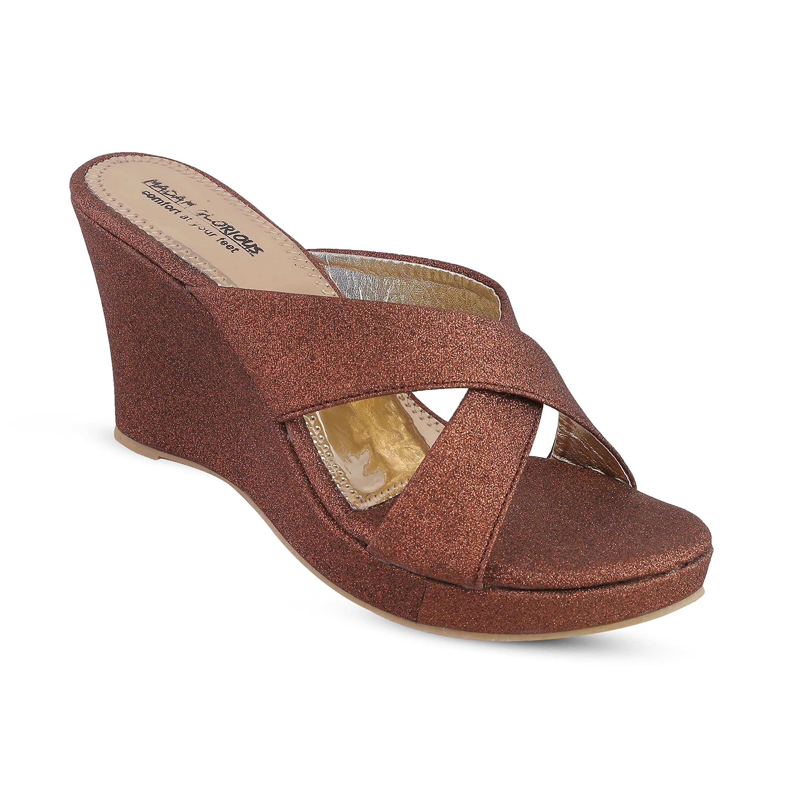madam glorious womens/girls stylish latest criss cross design sandal padded soft casual comfortable wedding party sandal (B098R9VBPL) Amazon Price History, Amazon Price Tracker