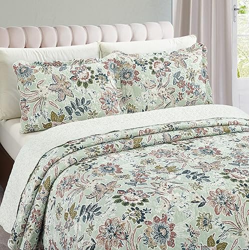 Miniatura 3 de Brilliant Sunshine Juego de edredón de 3 piezas con 2 fundas de almohada, colcha reversible, suave y ligera, para todas las estaciones,