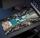 ESHAAVER Topographic Pattern Desk Mouse Pad, Large Extended Size, White and Black Design. (DS 10) gallery image