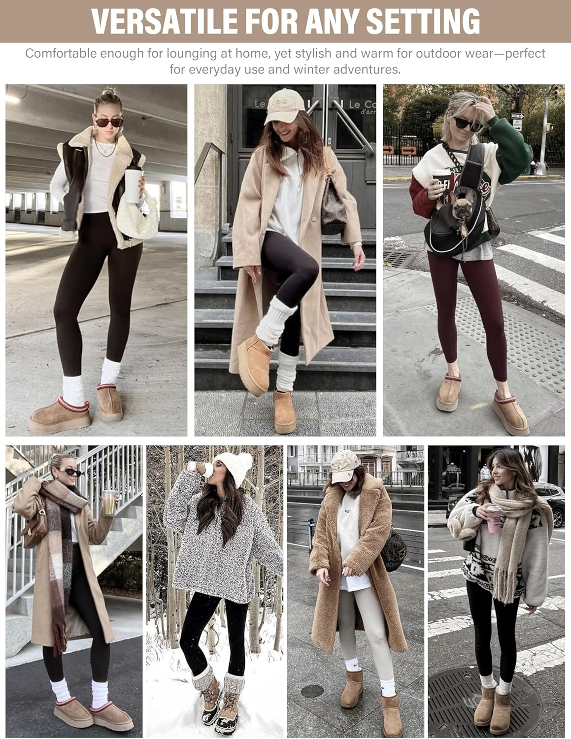 Women's Thick Fleece Lined Leggings High Waisted Tummy Control Thermal Warm Soft Yoga Pants for Cold Winter - Image 7