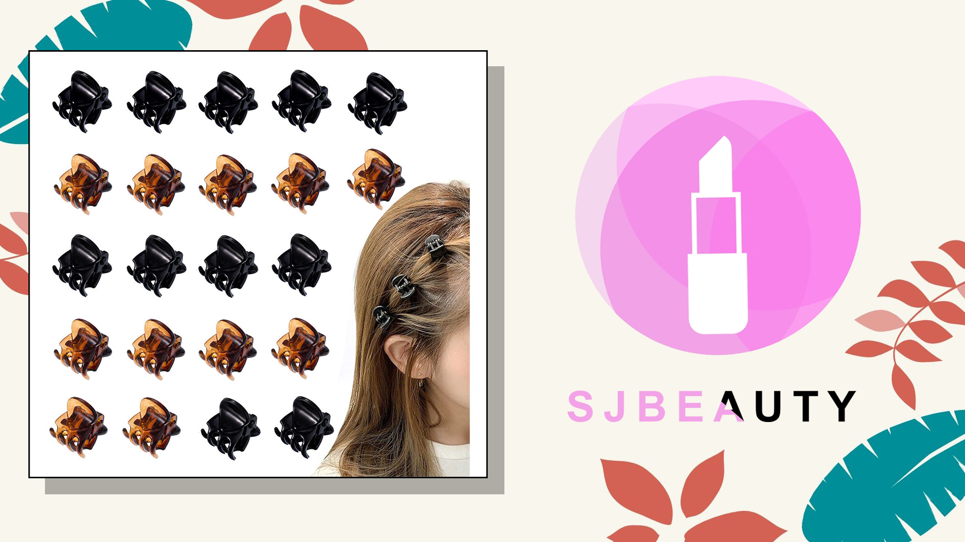 Donna Trasparente Capelli Clip Artiglio Impugnatura Morsetto Ragazza - Foto 3