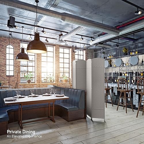 Vista 6 de Sorbus Divisor de habitación de 4 paneles de 6 pies de alto, pantalla de privacidad, paneles dobles extra anchos con bisagras, diseño de malla Beige