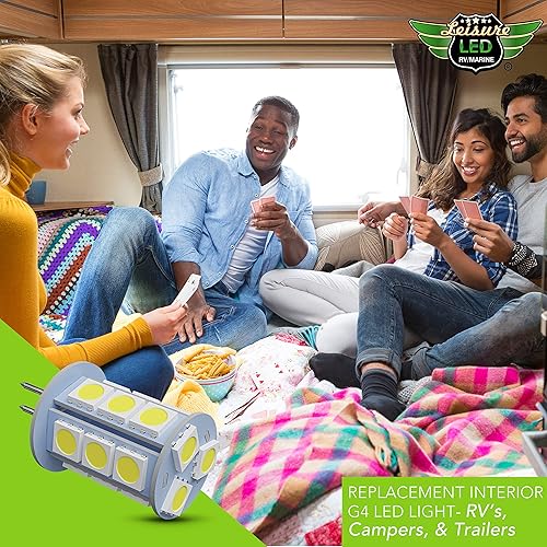 Miniatura 9 de Leisure LED 4 bombillas LED G4 JC con base bi-pines, 18 bombillas LED de 2 W, 12 V CC, 20 W-30 W, T3, bombilla halógena de repuesto para caravana,