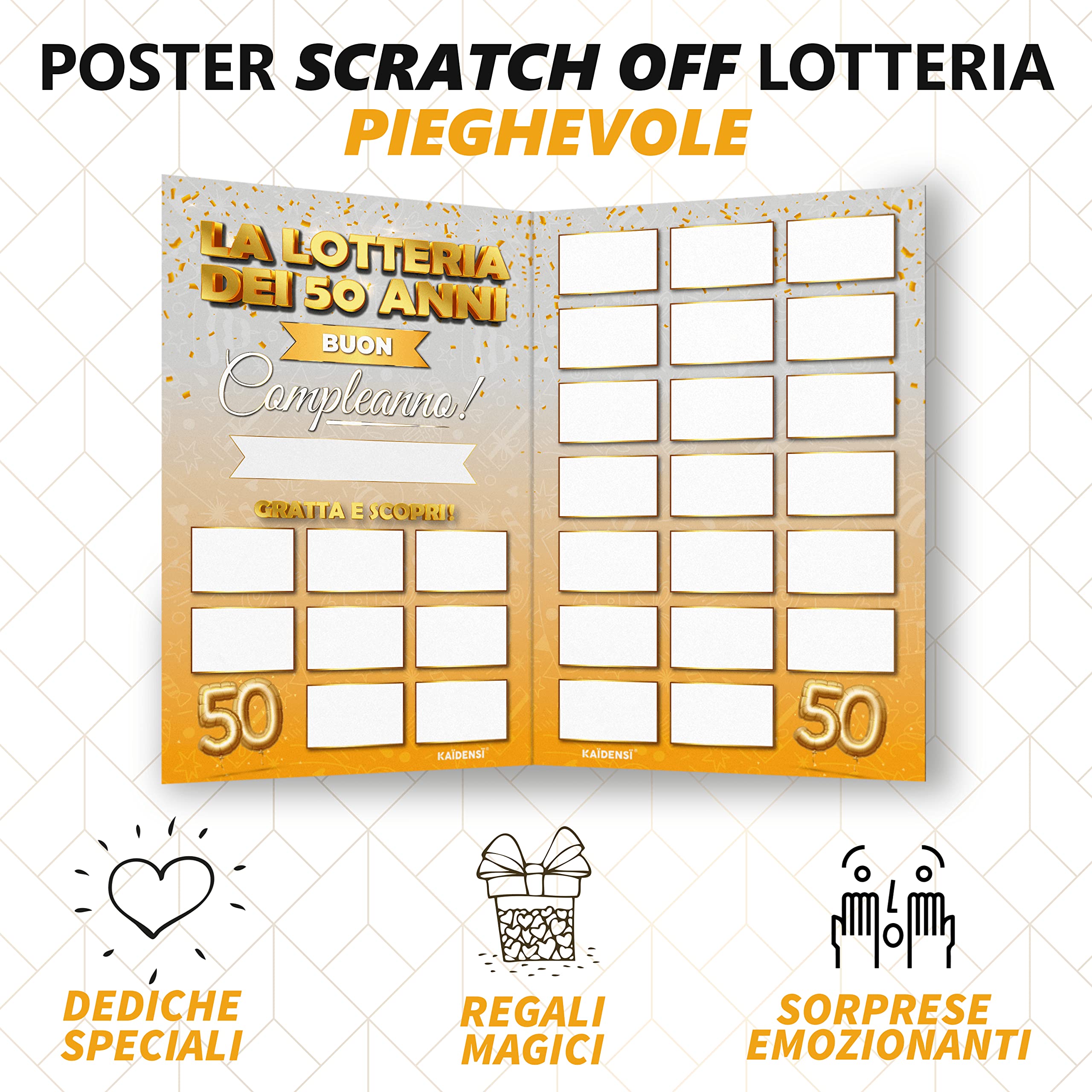 Maxi à Gratter Personnalisé Jeu D'anniversaire – Idée Cadeau Loterie De 70 Ans Version A3 – Calendrier De Vœux à Gratter 70 Ans Pour Invités, Cadeaux Amusants 70 Ans Pour Homme Femme