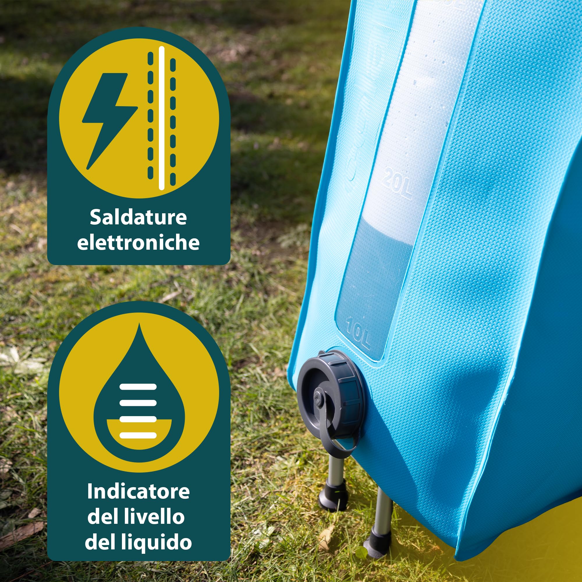 Colapz Aquamate - Contenitore per Acqua Dolce con Carrello, 40 l, salvaspazio, per roulotte e Camper, Senza BPA, Compatibile con Flexipipes