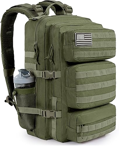 Vista 11 de Mochila táctica militar de 50L para hombre, mochila grande de 3 días para el ejército Molle, mochila de asalto, bolsa de evacuación, resistente al
