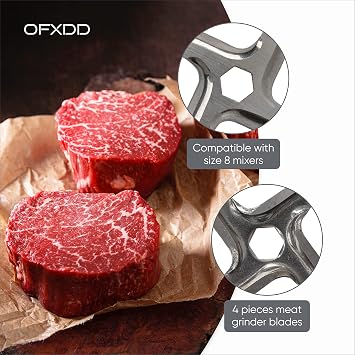 Universal Steel Blade for Hand Meat Grinder - Size #5 - Electric Grinding Accessories Parts - Replacement Metal Cutting Knife (3)