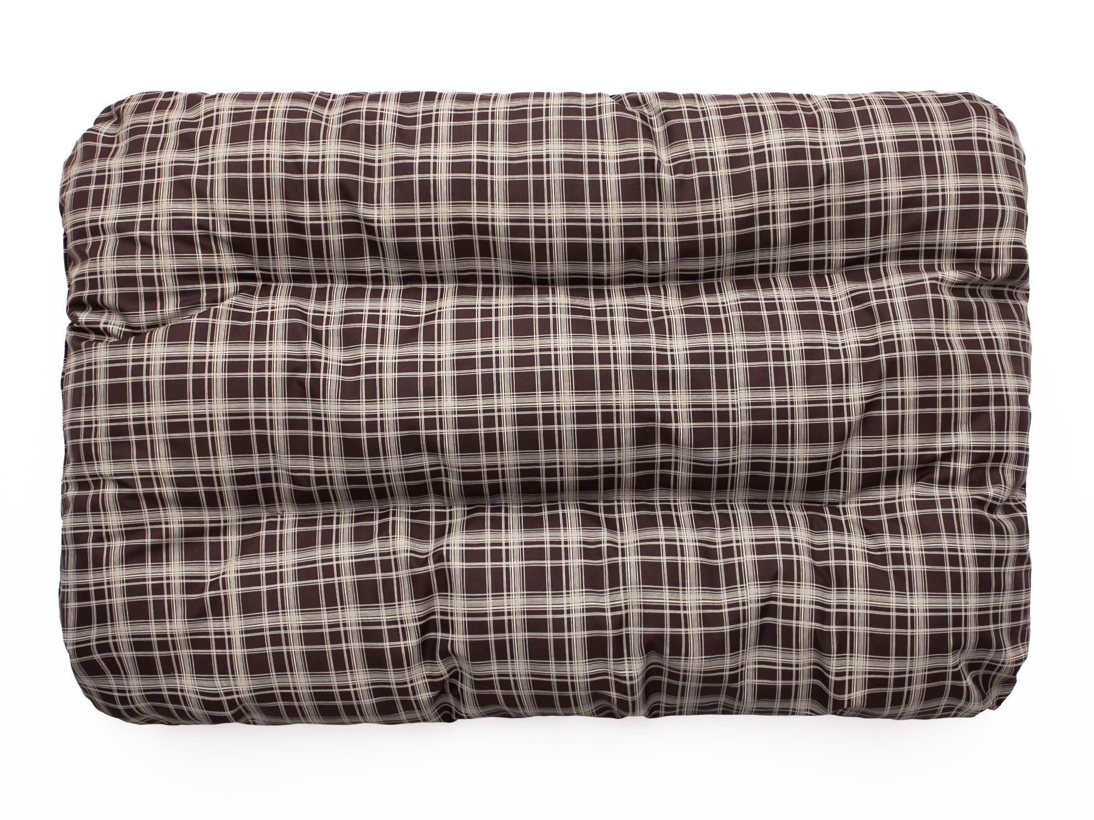 Colchón para perros, sofá para perros, cojín para perros, sofá, colchón, canapé, cama para mascotas, suave, cojín R1 – 90 x 60 cm, a cuadros, marrón