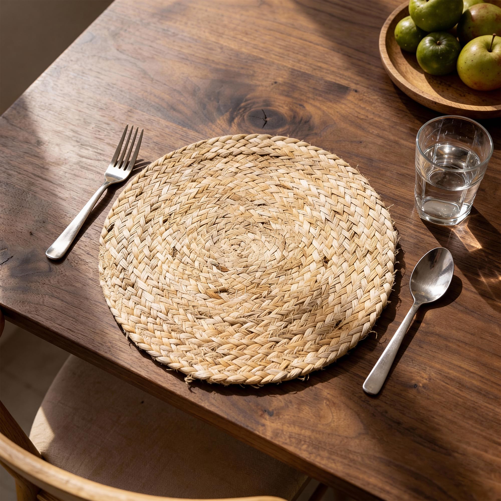 Encasa XO Jute Table Mats - Heat Resistant & Handwoven -4