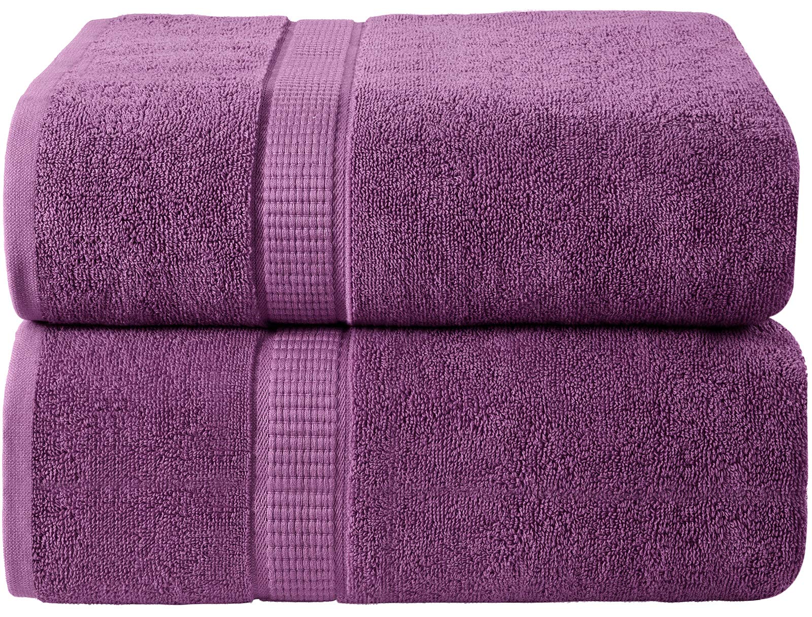 Oakias 600 GSM Bath Sheets 2 Pack Plum 35x70 Bath Towels - 100% Ring Spun Cotton Soft Extra Large Bathroom Towels - Highly Absorbent & Quick Dry Jumbo Towels - Shower Towels for Hotels, Gym & Spa