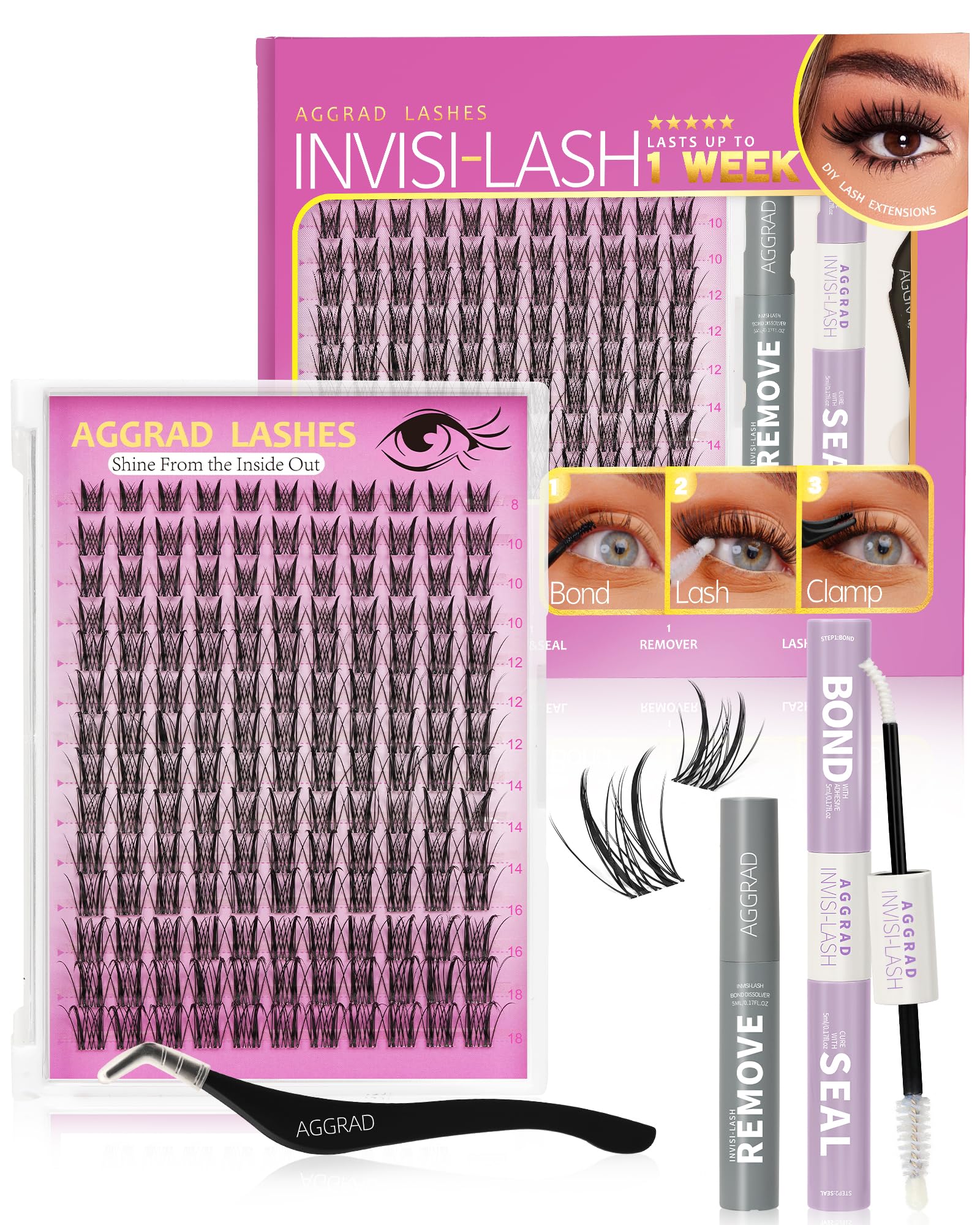 Amazon.com: Aphrodite Lash Clusters Kit Wispy Natural 8-18mm