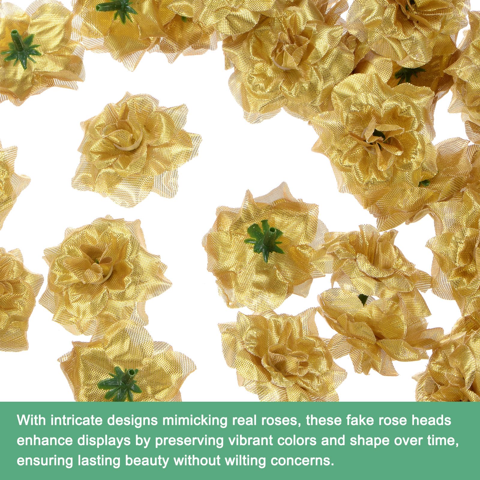 M METERXITY 100-Pack Artificial Roses Heads, Silk Faux Rose Head for Wedding/Bouquet/Flower Wall/DIY Crafts/Party Decoration - Image 2