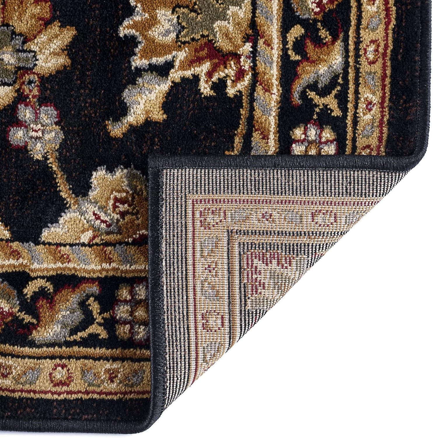 7x10 Area Rug for Living Room, Dining Room, Bedroom, Entryway | Alfombras para Salas | Traditional, Oriental | Indoor | Black 6'7'' x 9'6''
