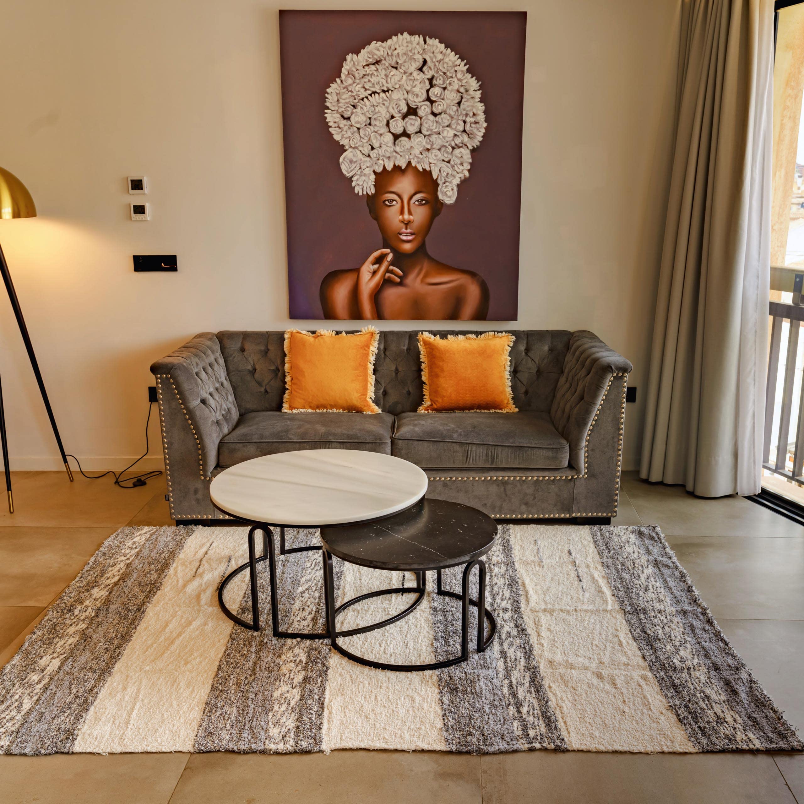 Jarapa Home Made with love Alfombra Grande decoración de salón, Cocina, Dormitorio. Hecha a Mano con algodón Natural, de Pelo Corto, Suave y Lavable en Lavadora (200x300 cm., Andina Gris)