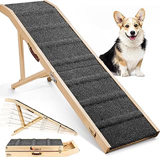 Dog Ramp for Bed, L64 W17 Foldable Pet Ramp for Small Large Dogs Cats,