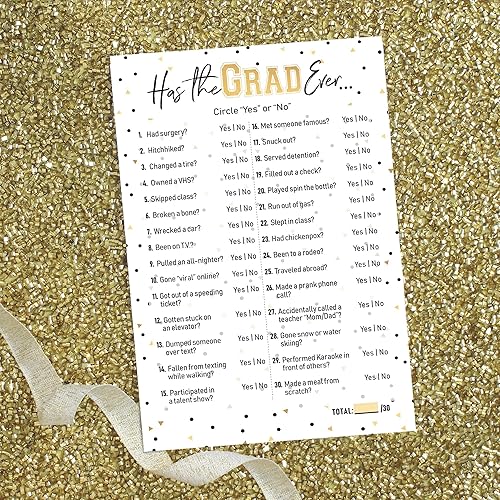 Miniatura 8 de DISTINCTIVS Has The Grad Ever - Juego de fiesta de graduación - 25 cartas, clase de 2025 divertidas ideas y actividades de juegos de fiesta
