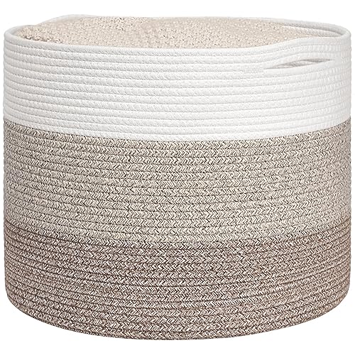 Miniatura 28 de Goodpick Cesta Grande de Cuerda de Algodón, 83L Almacenamiento Tejido Grande, Organizadores de Mantas y Almacenamiento, Cesta de Lavandería