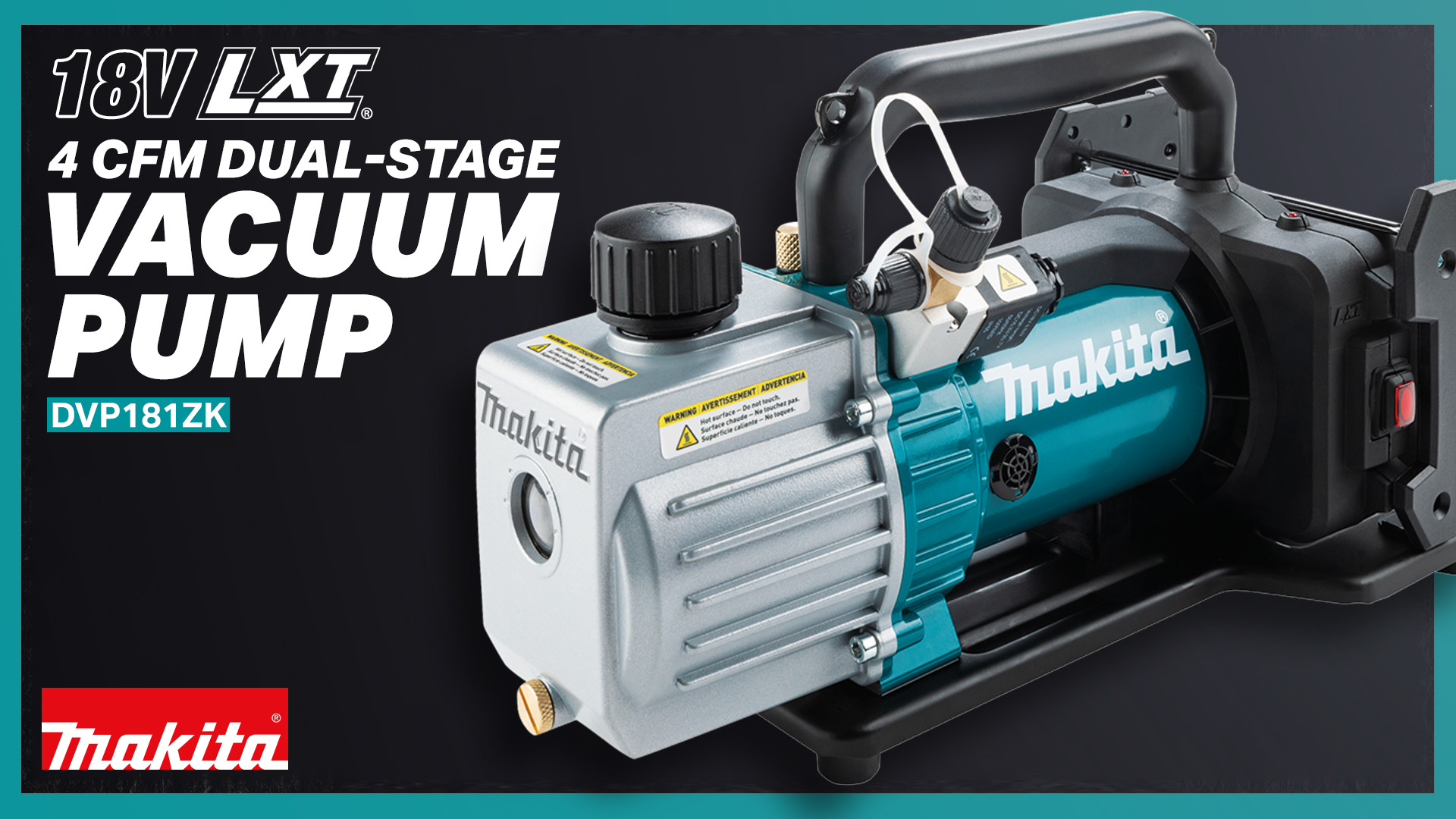 Makita DVP181ZK 18V LXT® Cordless 4 CFM Dual-Stage Vacuum Pump