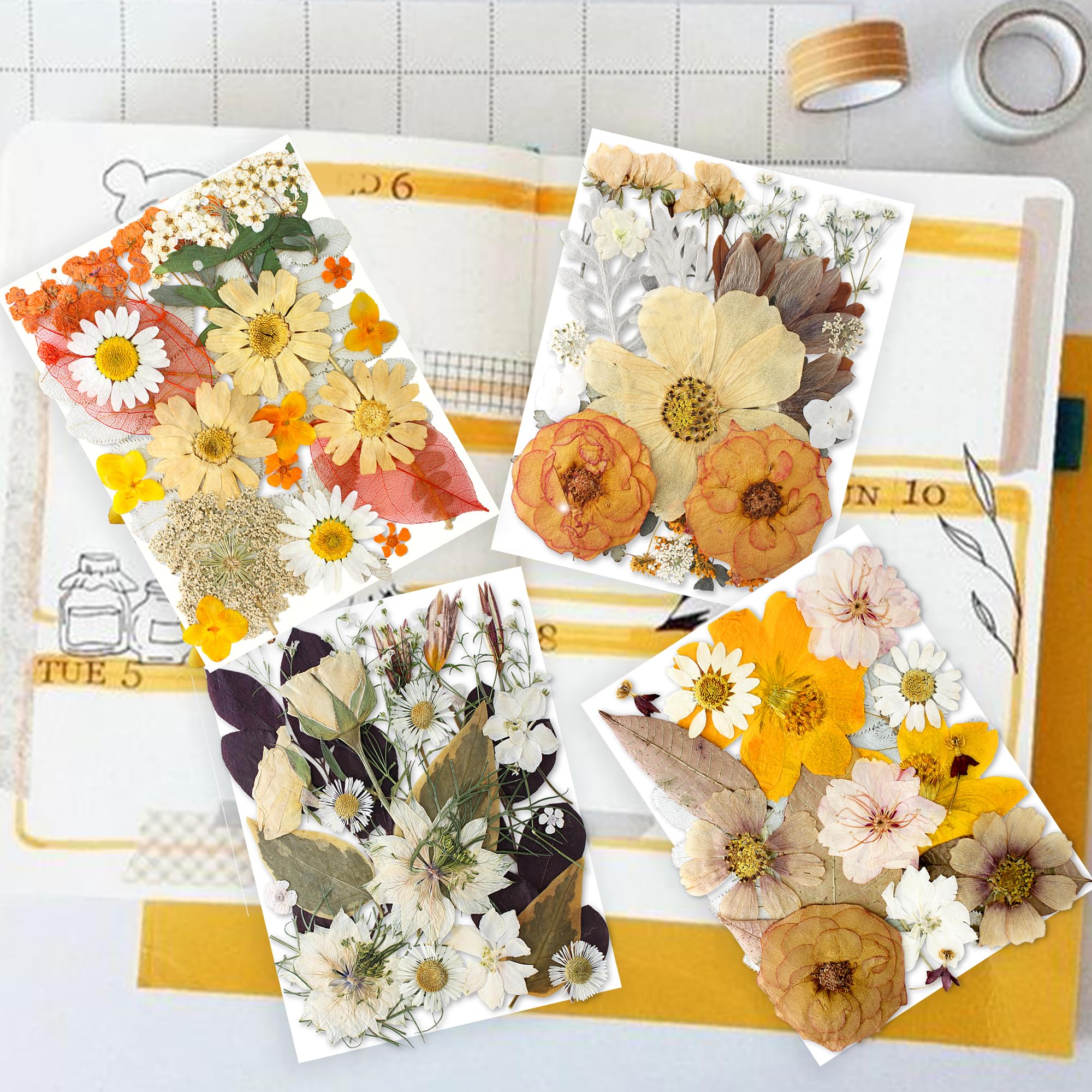 YouthBro 148PCS Dried Pressed Flowers for Resin Real Nature Flowers Herb Set for Christmas DIY Candle Soap Vase Making Nail Card Scrapbook Art Craft Floral Decors Boho Style - Image 2