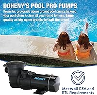 Doheny's 1.5 HP Above Ground Pool Pump 115V 83 GPM - Quiet High-Efficiency Stainless Steel Shaft 1.5" & 2.5" Threading