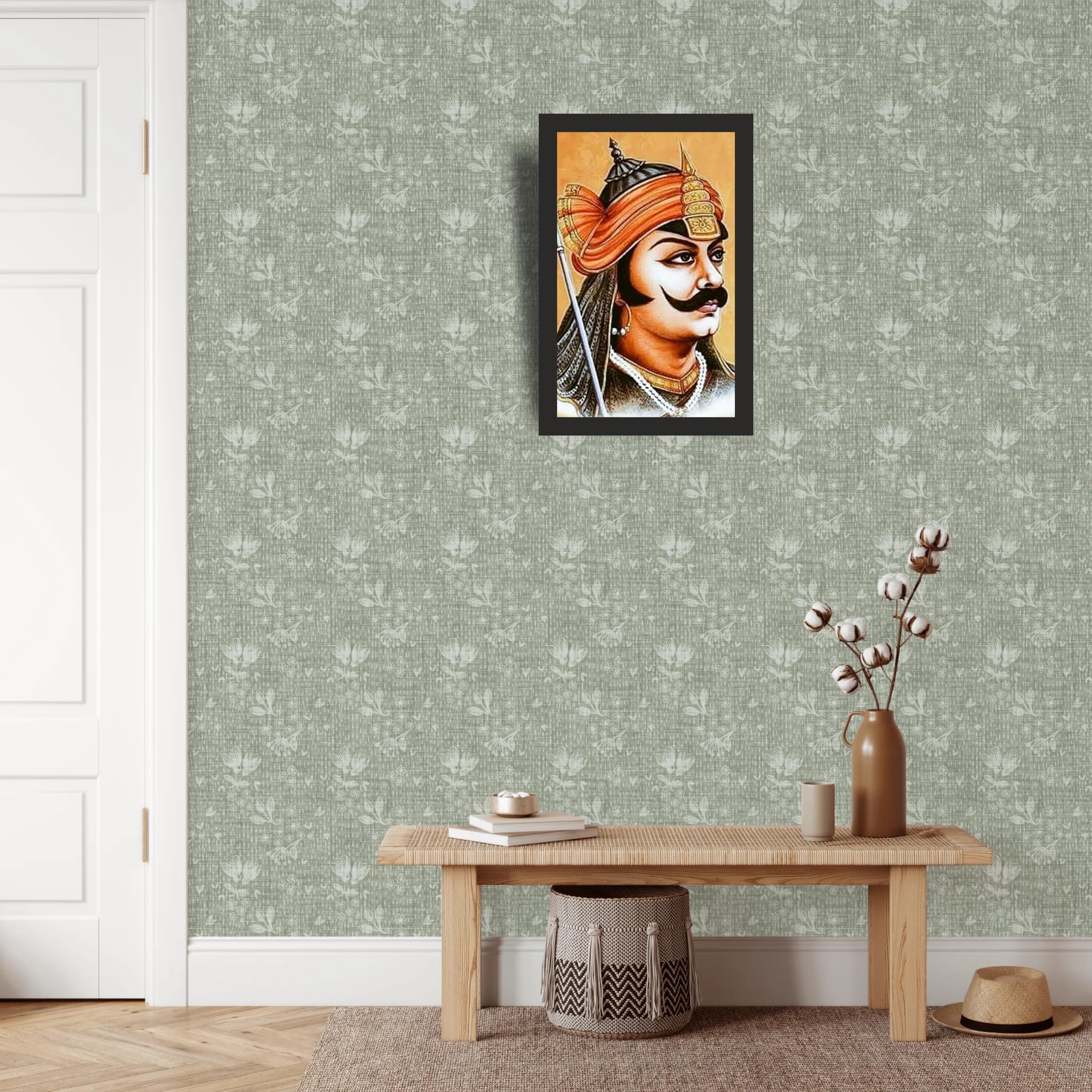 Royal Rajput Warrior Portrait Wall Art