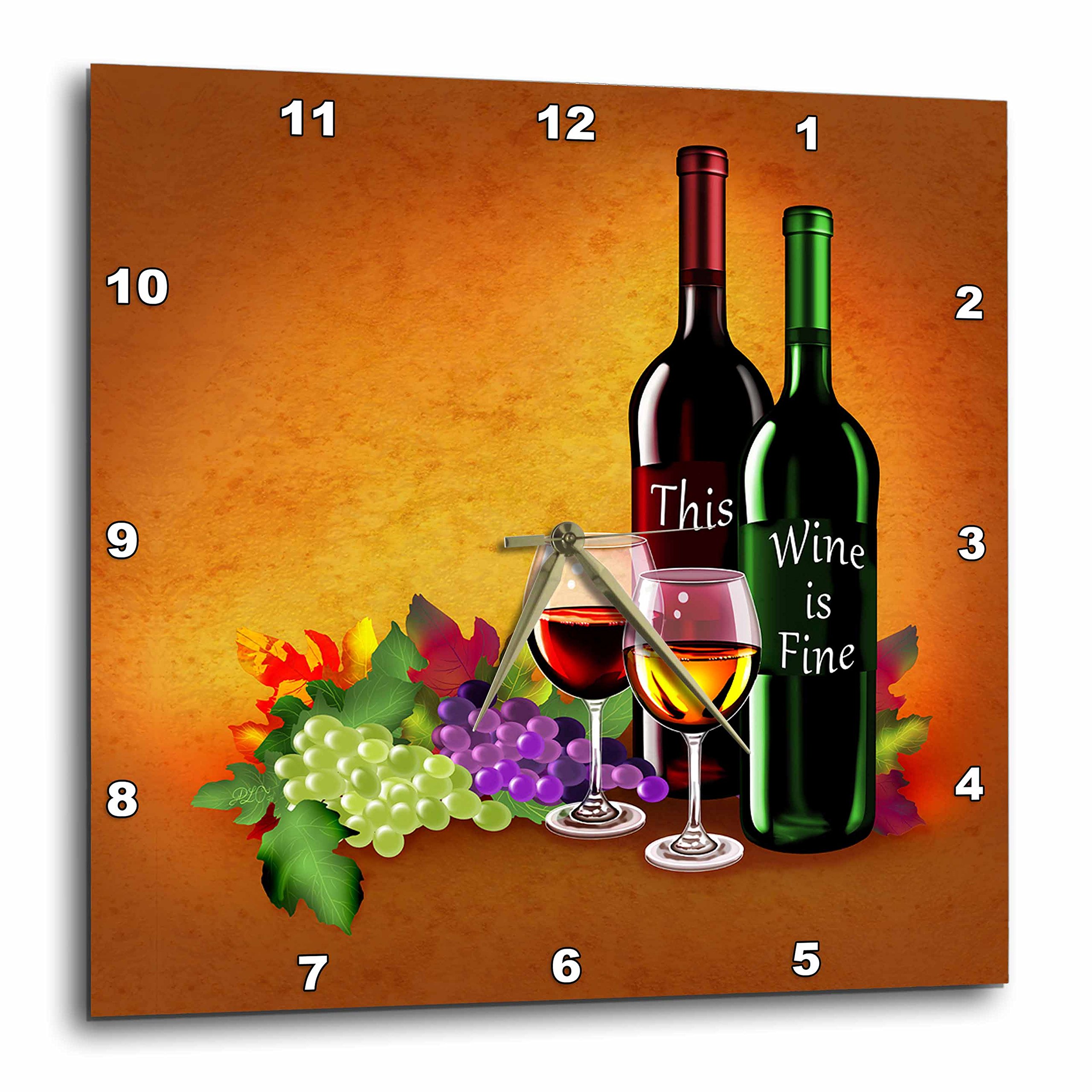Horloge murale verres de vin et raisins 13x33 cm DPP-262339-2