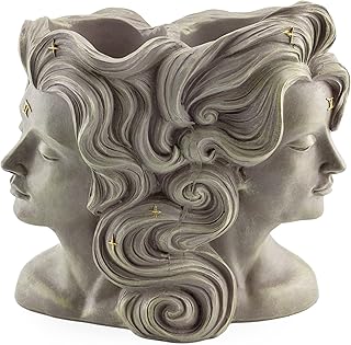 Esterno 2-Headed Gemini Planter, 2-Section Garden Pot Zodiac Home Decor