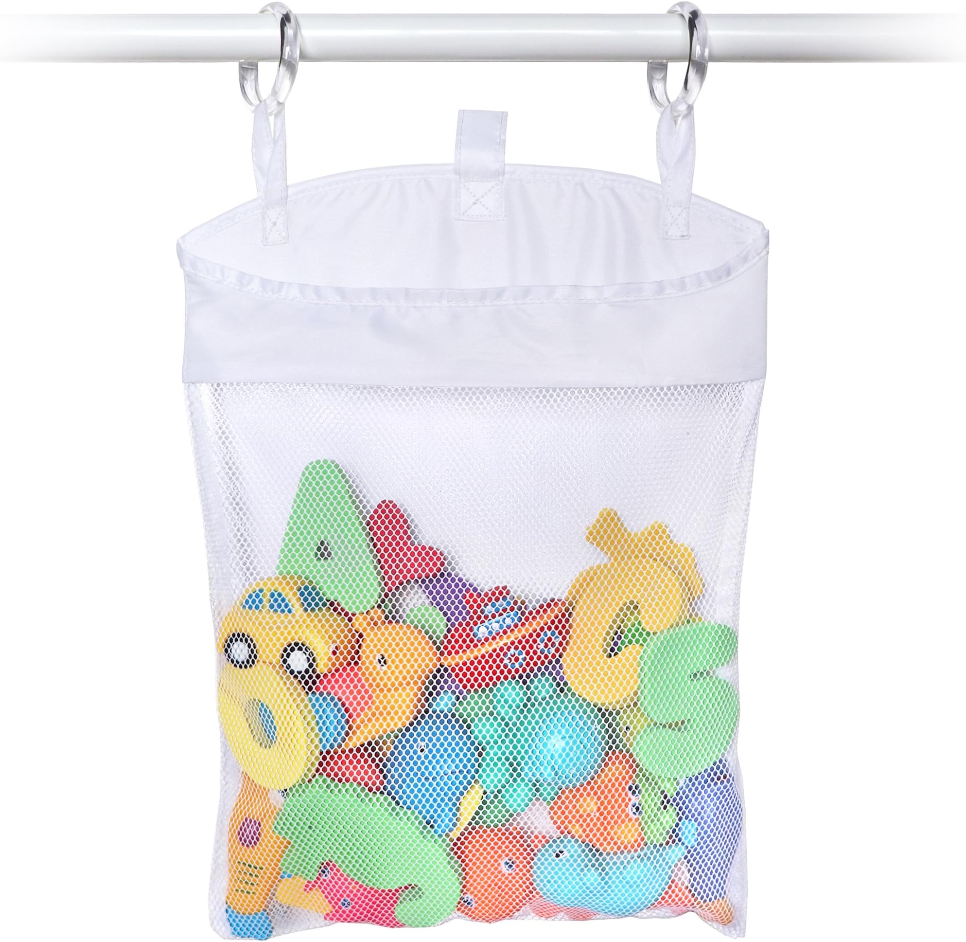 Toyganizer Hanging Bath Toy Organizer (White) - No Suction Cups Needed