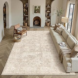 PureCozy Beige Teppich Wohnzimmer 300x400cm, Waschbar Wohnzimmerteppich | Wohnzimmerteppich,Kurzflor Rutschfest,Weich Groß XXL Carpet,Leicht,Schlafzimmer, Esszimmer,Büro