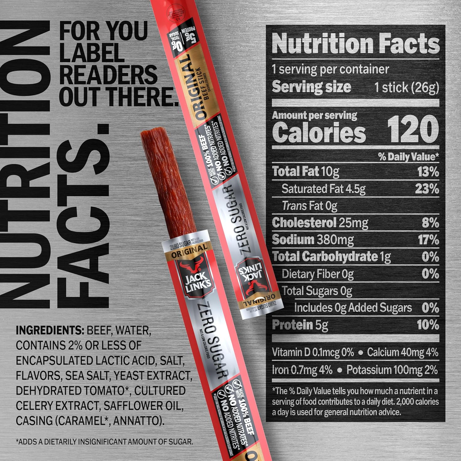 Ja Link's Beef Stis, Original Zero Sr - Protein Sna, Meat Sti