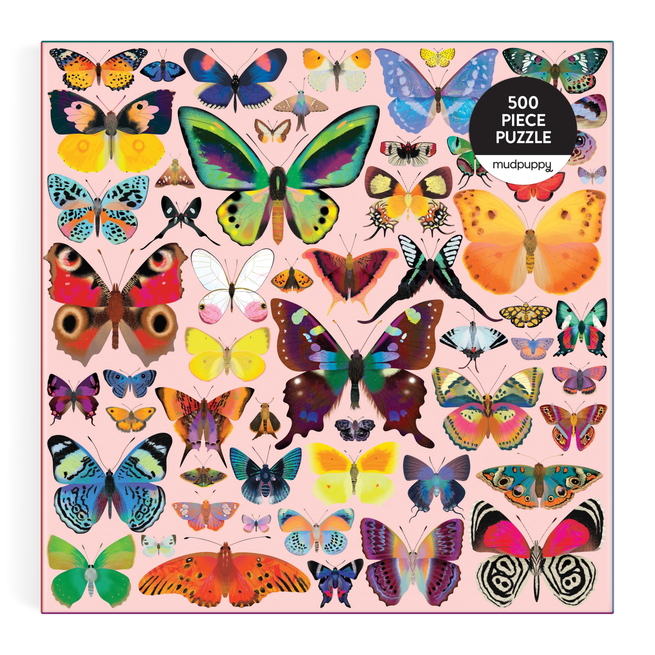 Mudpuppy Brilliant Butterflies - 500 Piece Family Jigsaw Puzzle with Colorful and Fun Illustrations of Beautiful Butterflies for Children Ages 8 and Up - Image 3