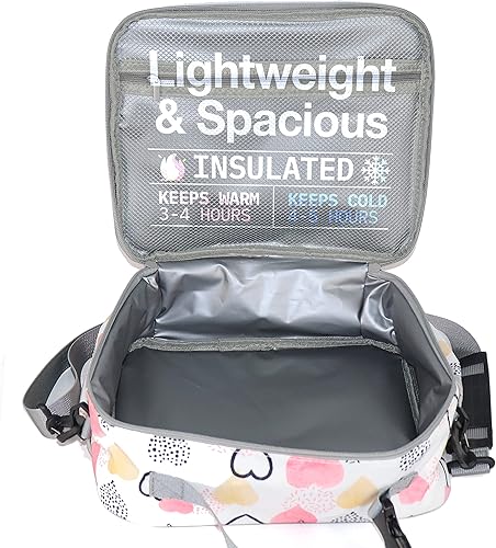 Miniatura 8 de MESA Lonchera para niños, lonchera para niños, para la escuela, guardería, jardín de infantes, lonchera aislada para niñas y niños (corazón)