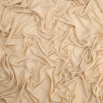 Zelouf Fabrics Sand Nylon Mesh Fabric by The Yard Stretchy, Soft Power Mesh See-Through Fabric for Costumes, Lining, DIY, Crafts, Dancewear - 1 Yard