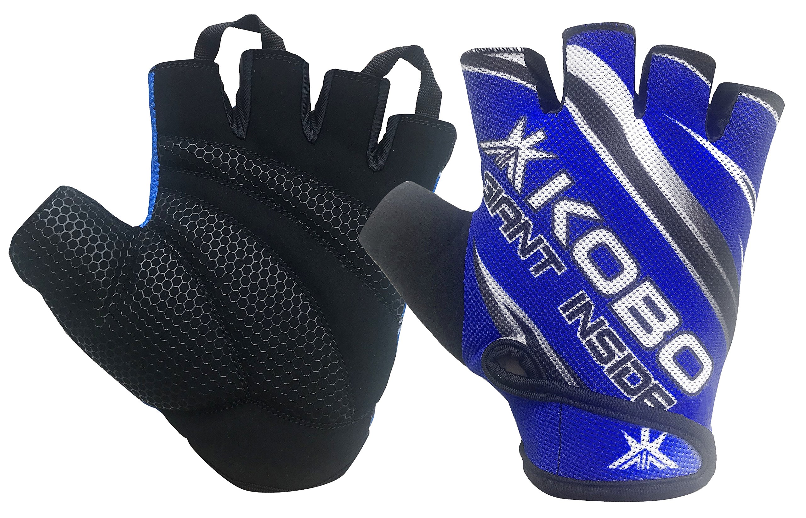 KoboWTG-25 Lycra-Spandex Gym Gloves, Medium (Blue)