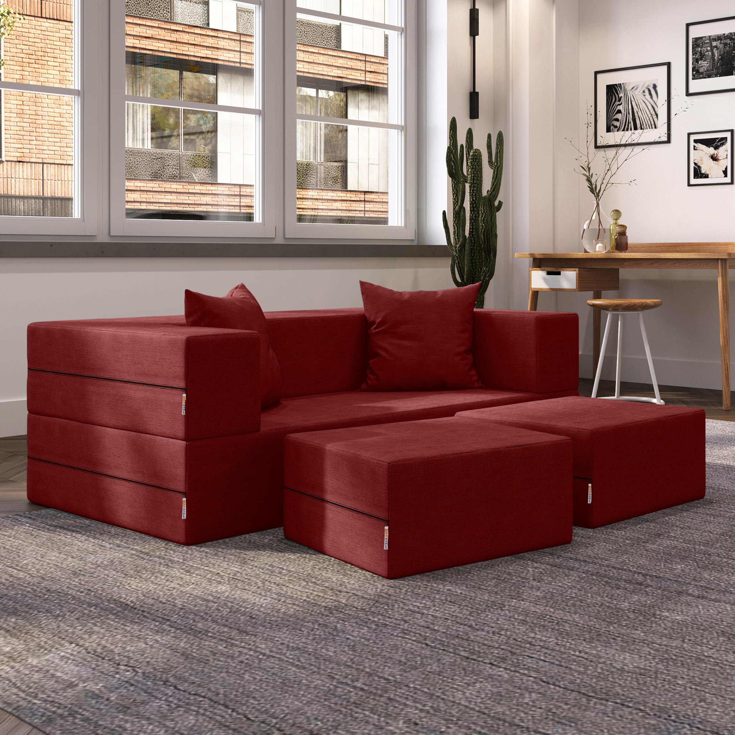 Amazon.com: Jaxx Zipline Convertible Sleeper Loveseat & Ottomans Amazon.com: Jaxx Zipline Convertible Sleeper Loveseat & Ottomans