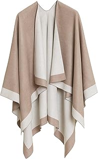 Excefore Women's Shawl Wrap Poncho Ruana Cape Cardigan Sweater Open Front for Fall Winter Spring