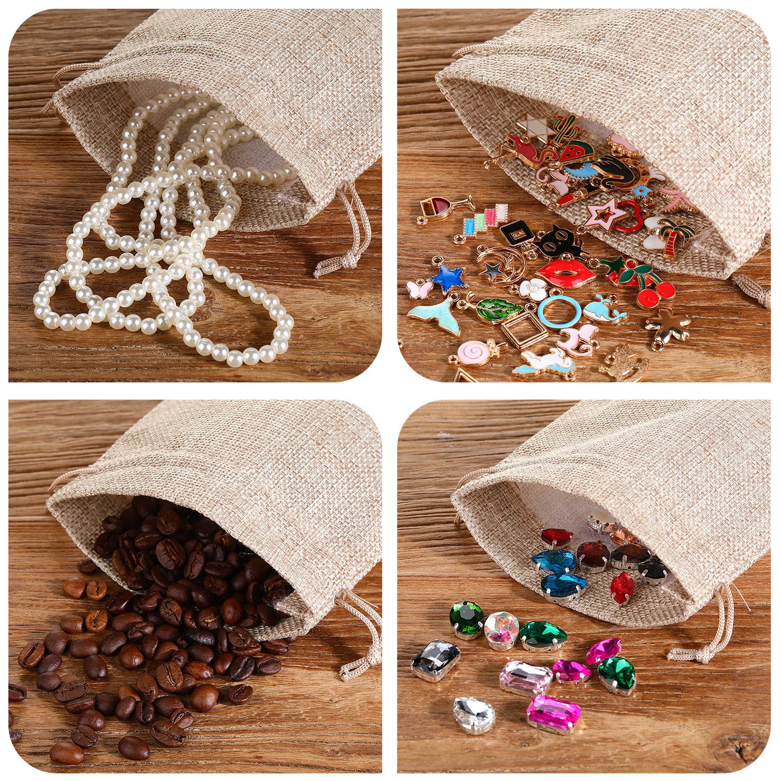 Trimming Shop Burlap Drawstring Bags - 20 Pack, 7x9 Cm, Lightweight Hessian Gift Pouches For Wedding Favors - View #11