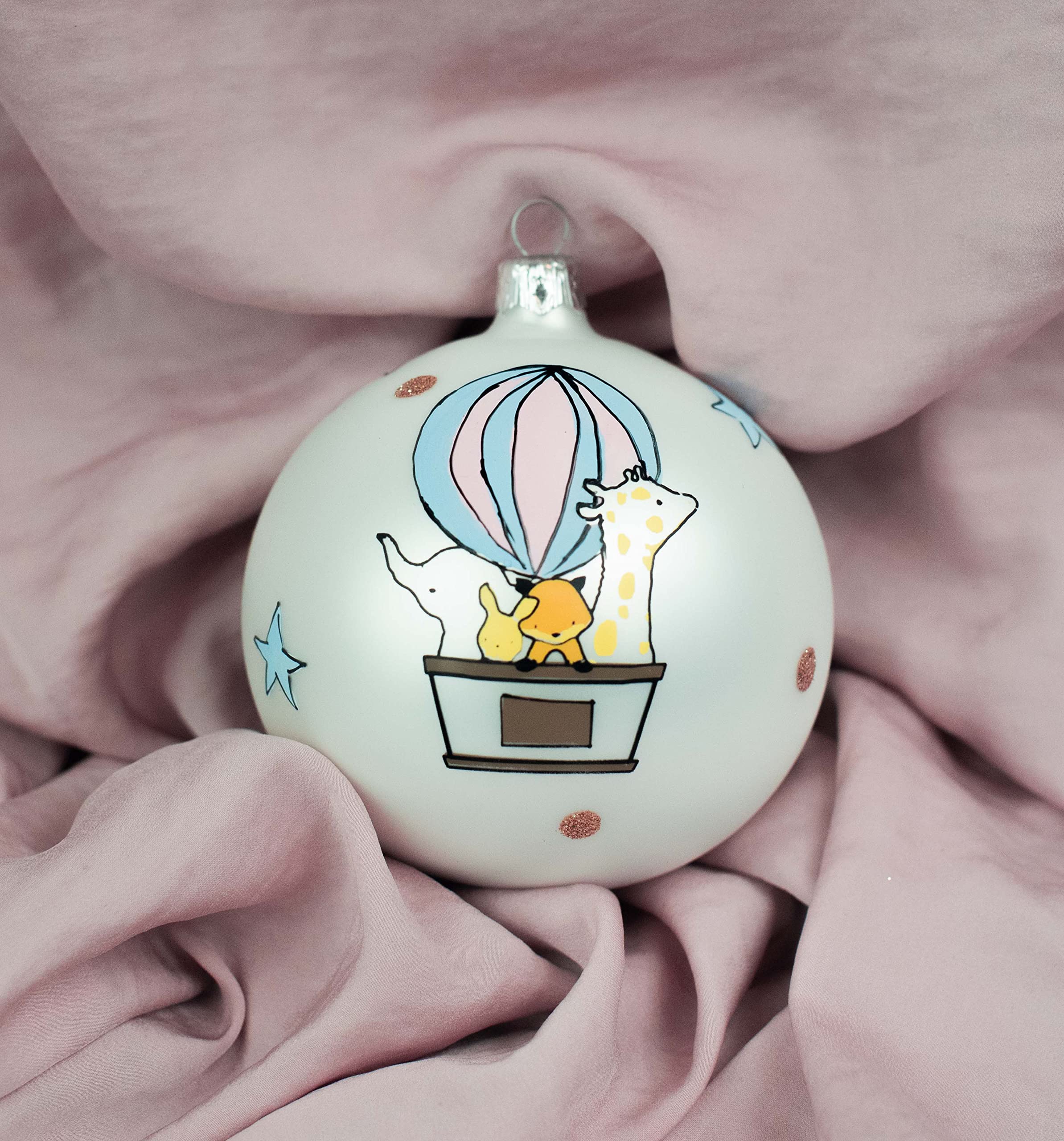 Vitbis Glass Blown Glass Ball, Hand Painted Glass Ball, Easter Christmas Tree Ornament, Cute Baby Bedroom Decoration - Image 3