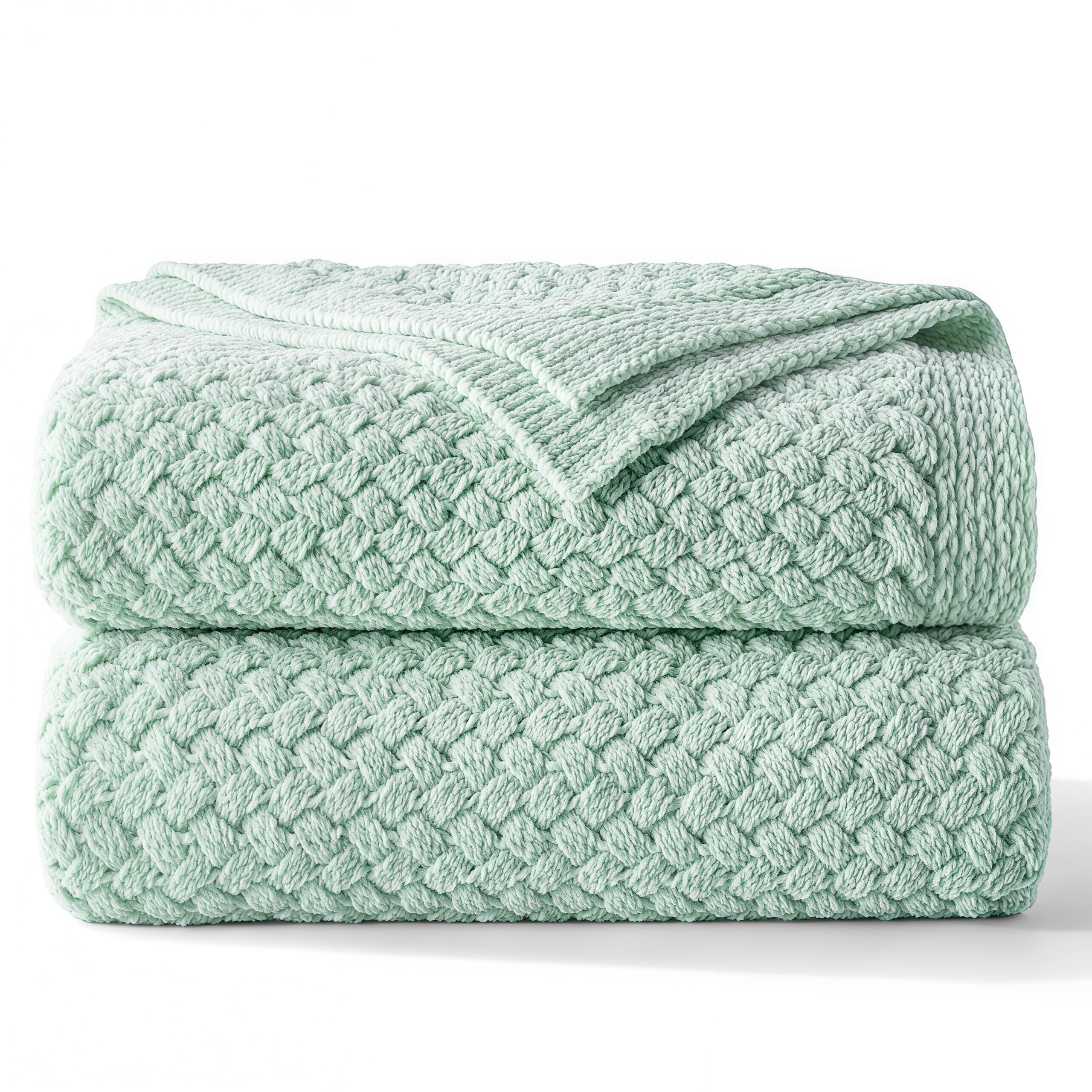 Whale Flotilla Chunky Knit Throw Blanket for Sofa, 130x150 CM