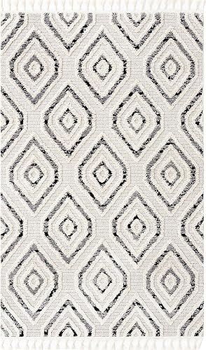 Miniatura 3 de Unique Loom Cherokee Collection - Gatlinburg (rectangular 5 pies 3 pulgadas x 8 pies 0 pulgadas, color blanco y negro)