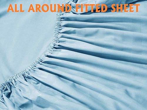 Miniatura 4 de Elegant Comfort Juego de sábanas de 4 piezas más suave y acogedor, 1500 hilos, calidad egipcia, lujoso, resistente a las arrugas, 6 piezas, a rayas,