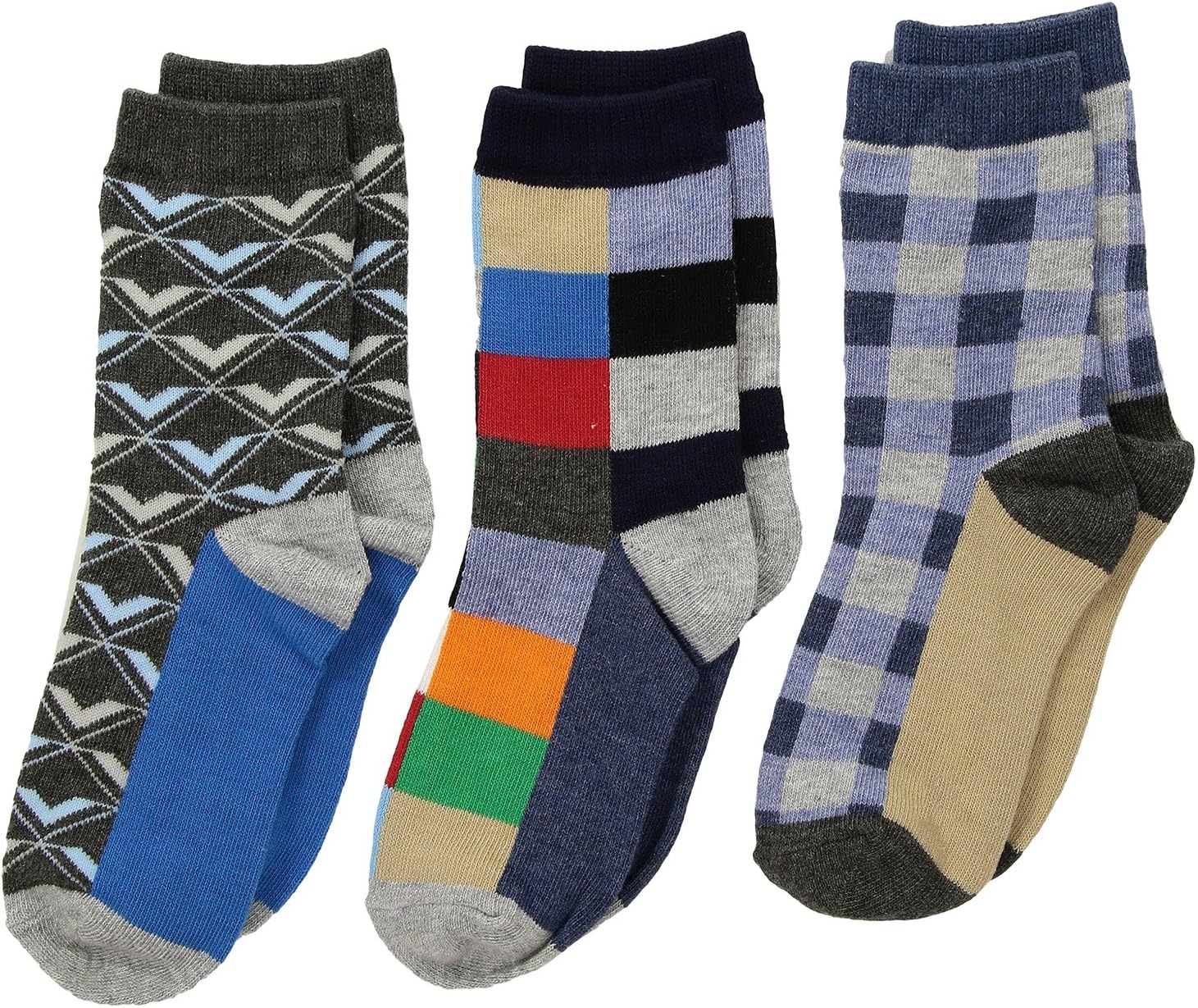 Funky Plaid Dress Socks 3-Pack (Toddler/Little Kid/Big Kid)