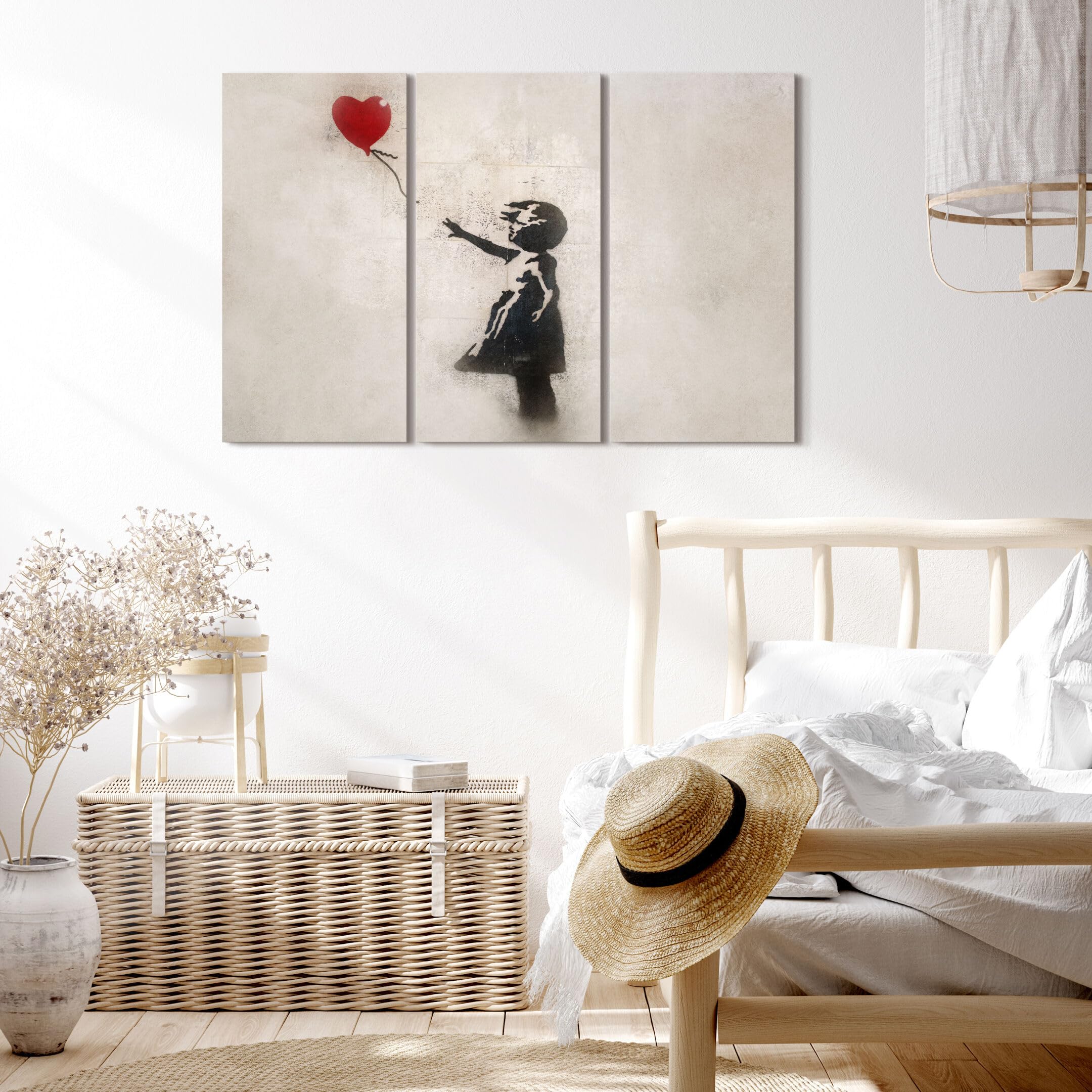 LUMASOUL Quadri Moderni Soggiorno - Quadri Camera da Letto Motivo Natura - Poster da parete con cornice in legno e telaio - Stampe da Parete 120x80 cm Banksy