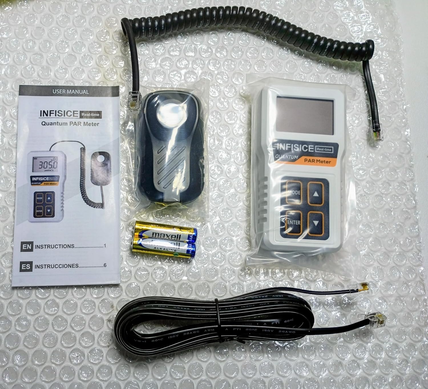 Grow Light Meter for Plants – PAR Meter with Accurate PPFD Measurement, 400–700nm Light Tester for Indoor Plants, Hydroponics & Greenhouse (Not Waterproof)