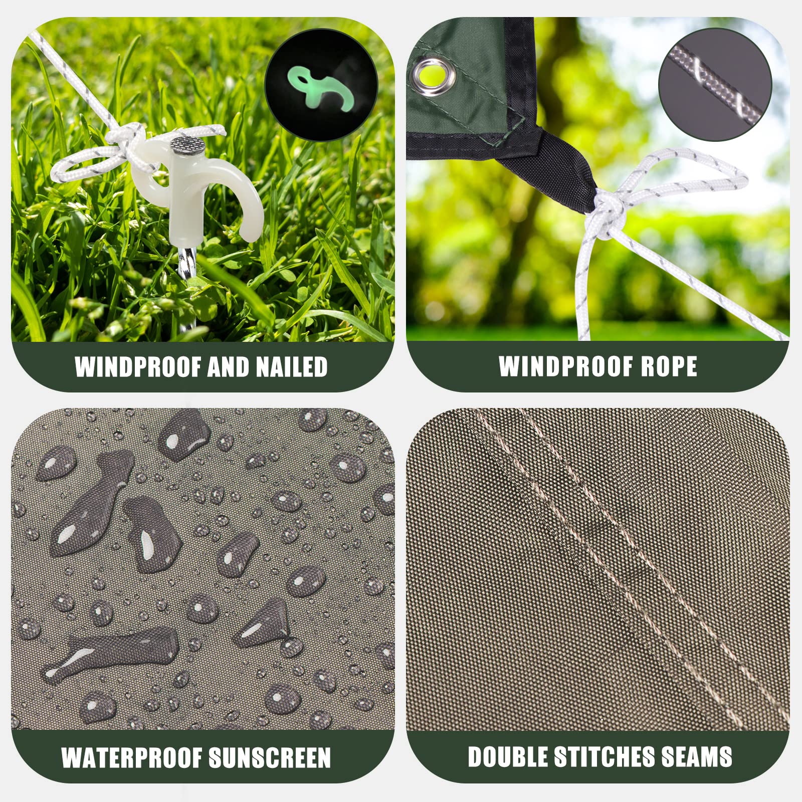 Wodoodporna plandeka kempingowa, hamak, deszcz, mucha, ochrona przed promieniowaniem UV, ochrona przed słońcem, namiot na zewnątrz, plandeka, wiatroszczelna, odporna na śnieg