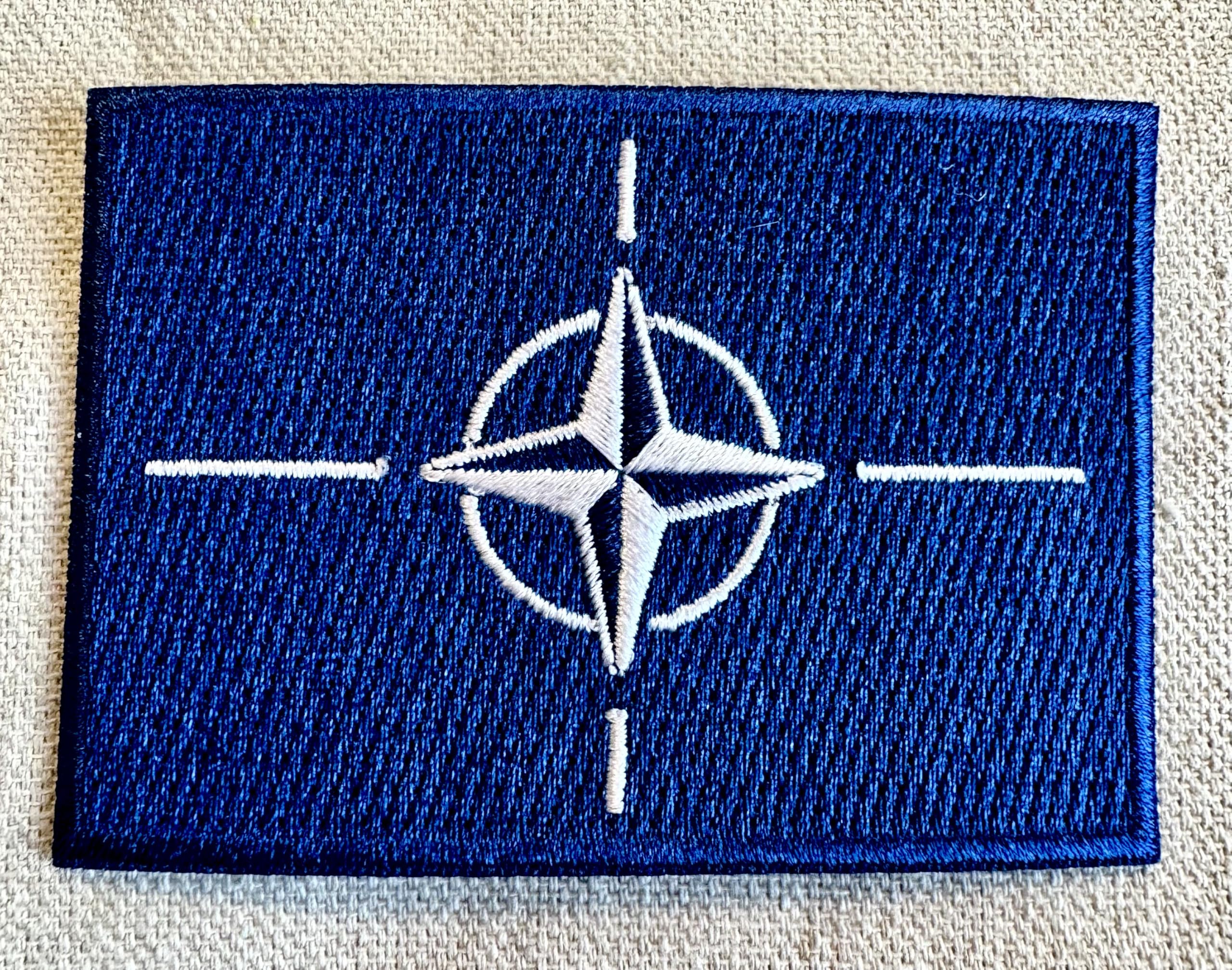 Patch Thermocollant OTAN - Drapeau Alliance Atlantique Nord - 50x35 Mm - Badge Militaire à Repasser