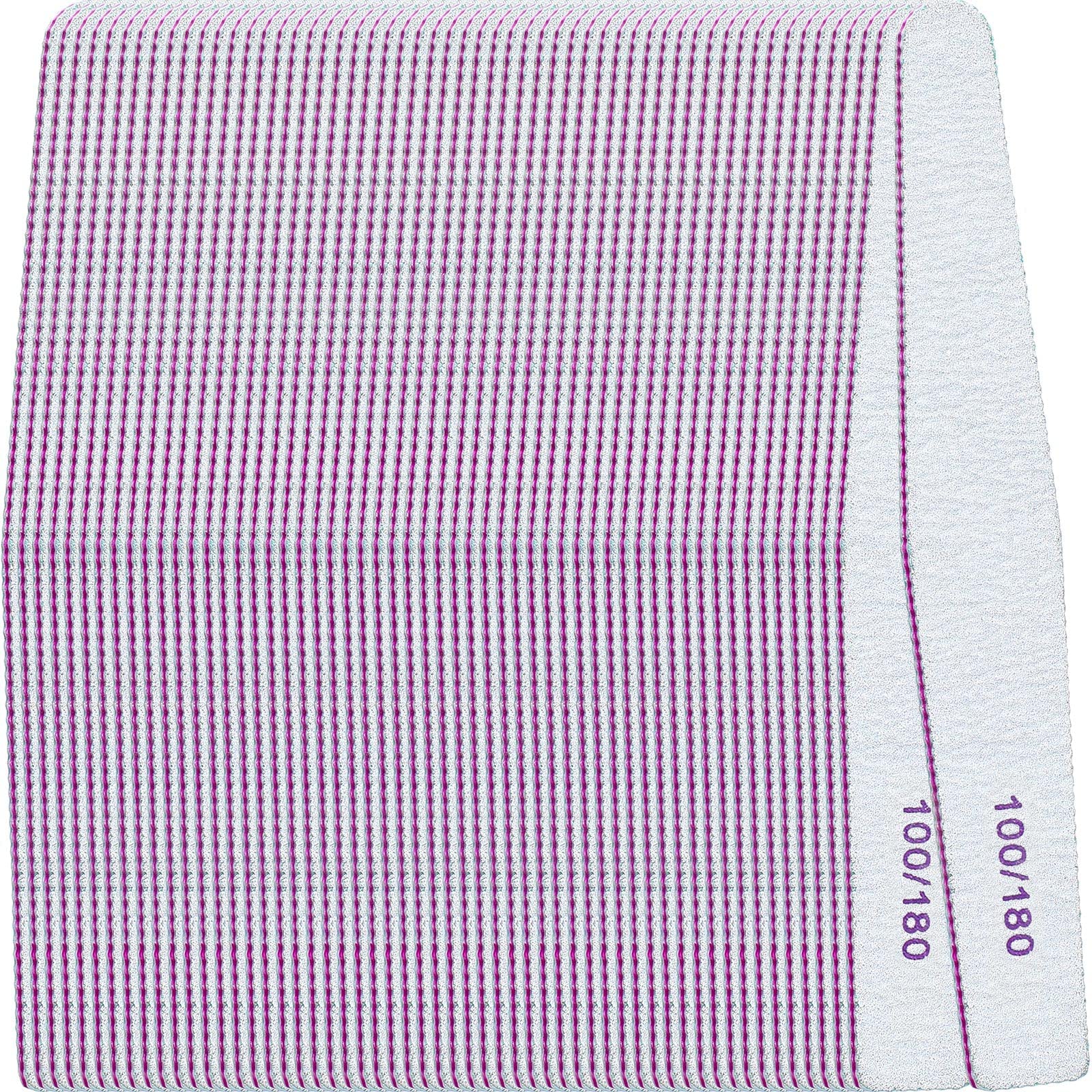 25 Pcs Nail Files 100/180 Grit Double Sides Emery Boards Reusable Nail Files for Acrylic Nails Professional Manicure Tools for Natural Nails Acrylic Nails Home and Salon Supplies