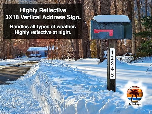 Miniatura 5 de Curb-N-Sign Placas verticales militares con números de dirección para buzón, pantalla de seda, 3 x 18 pulgadas, personalizadas, preperforadas,